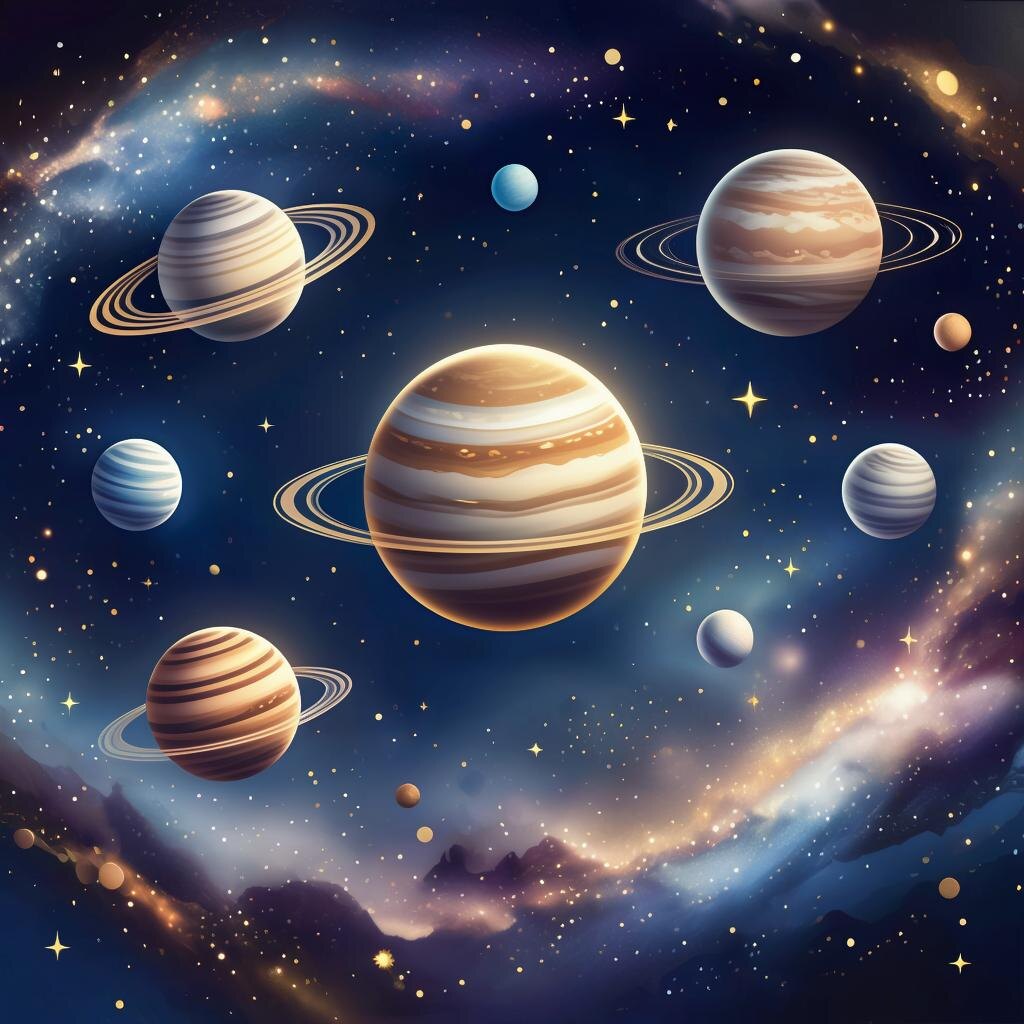 Планеты. Иллюстрация сгенерирована нейросетью