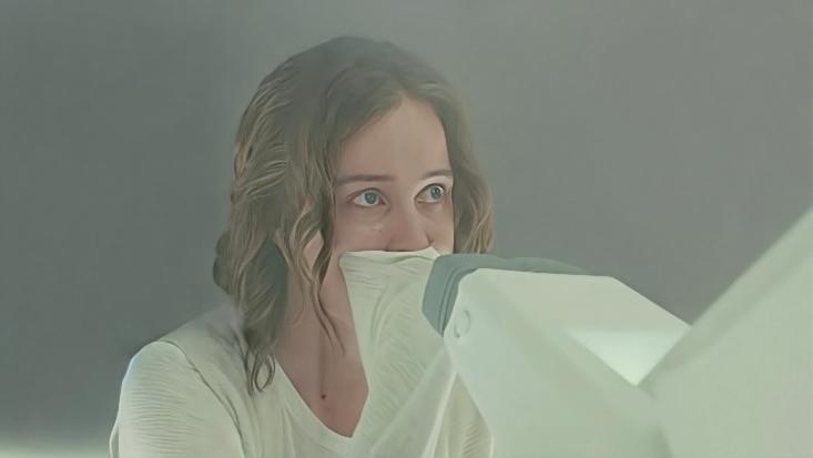 Тот самый момент, когда Ана Стеллин увидела воспоминания Кея. Кадр из фильма «Бегущий по лезвию 2049»