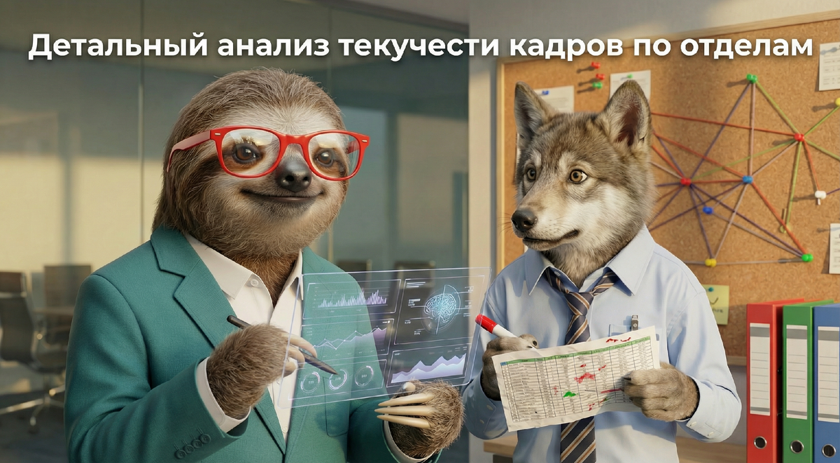 Детальный анализ текучести кадров по отделам