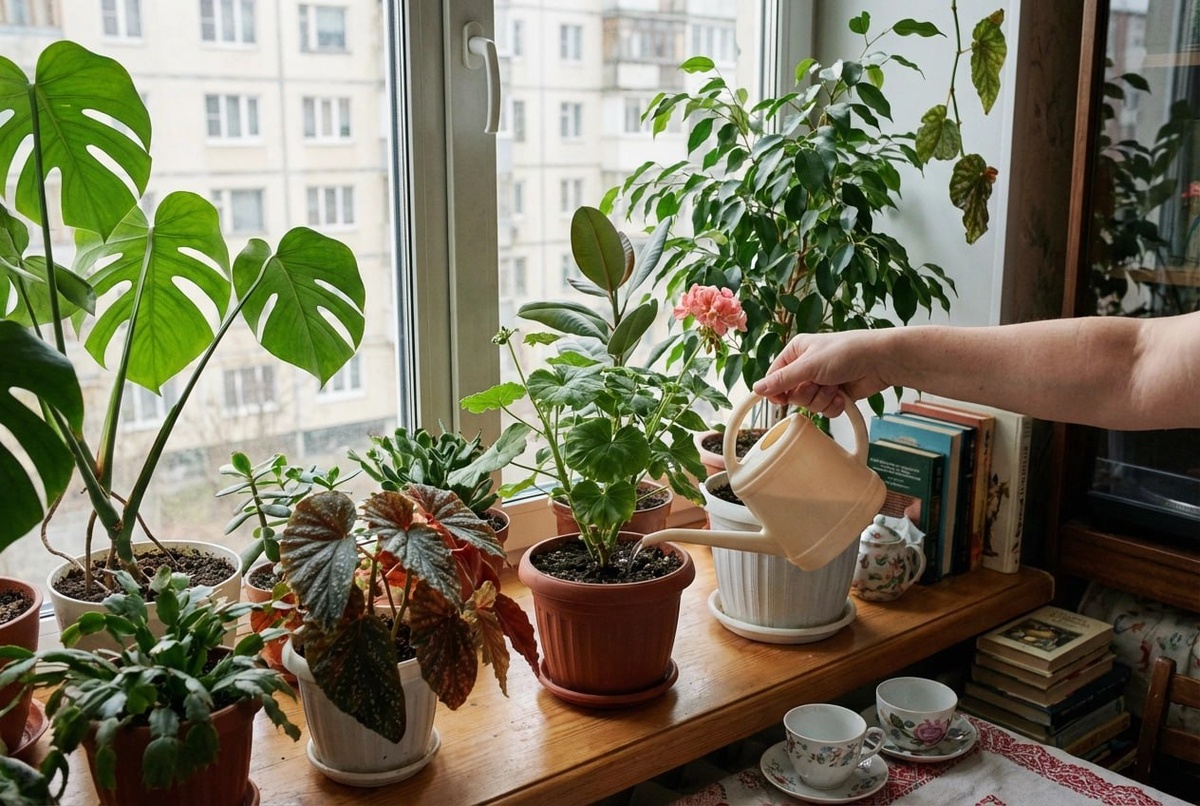 Полив комнатных растений