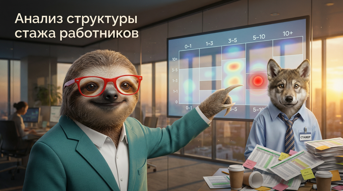 Анализ структуры стажа работников