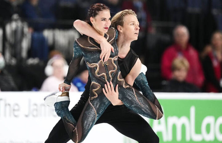 Танцоры Диана Дэвис и Глеб Смолкин на Олимпиаде-2022 катались за Россию, но с 2023 года выступают под грузинским флагом