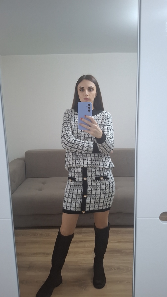 Теплый костюм с юбкой на осень-зиму 2025-26: Моя покупка со скидкой в Top Top