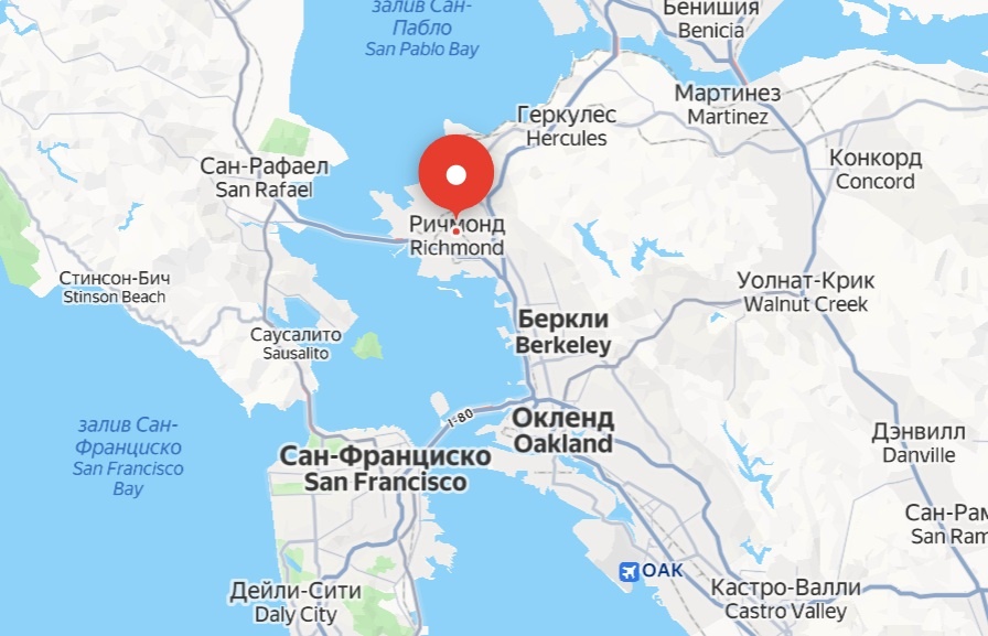 Рис. 1. Ричмонд расположен в штате Калифорния, очень близко к городу Сан-Франциско.