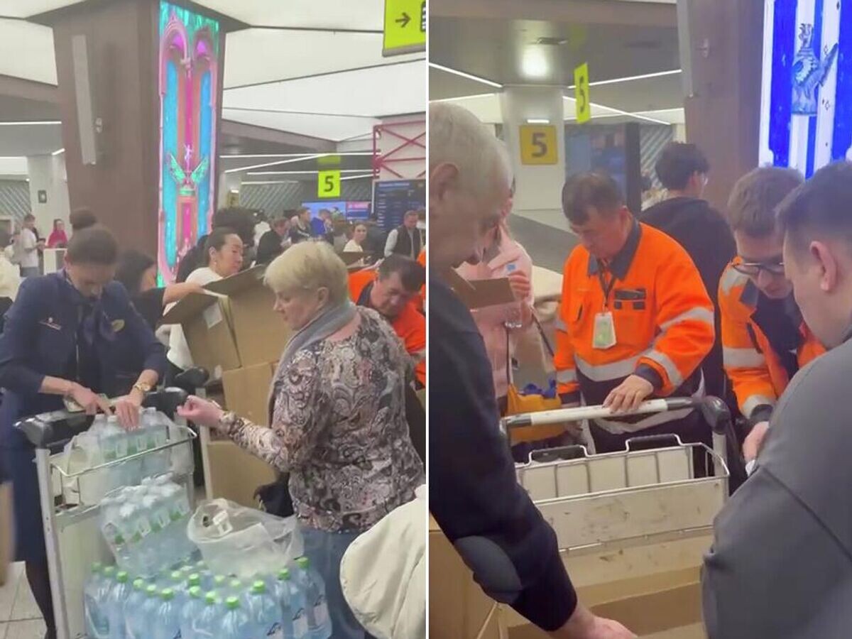    Аэропорт "Шереметьево" закупил и доставил снеки, бутерброды и воду в зону выдачи багажа на фоне задержек | © Шереметьево/Telegram