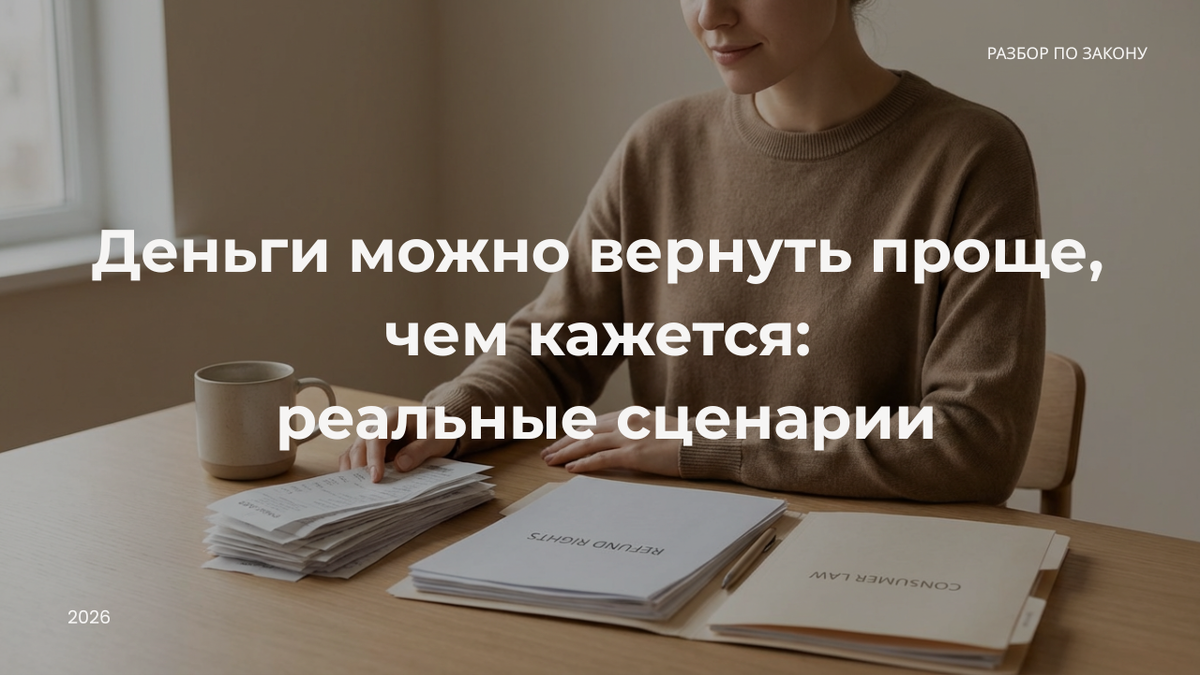 Когда возврат денег — не борьба, а нормальная процедура. Жизненные сценарии без суда и скандалов.
