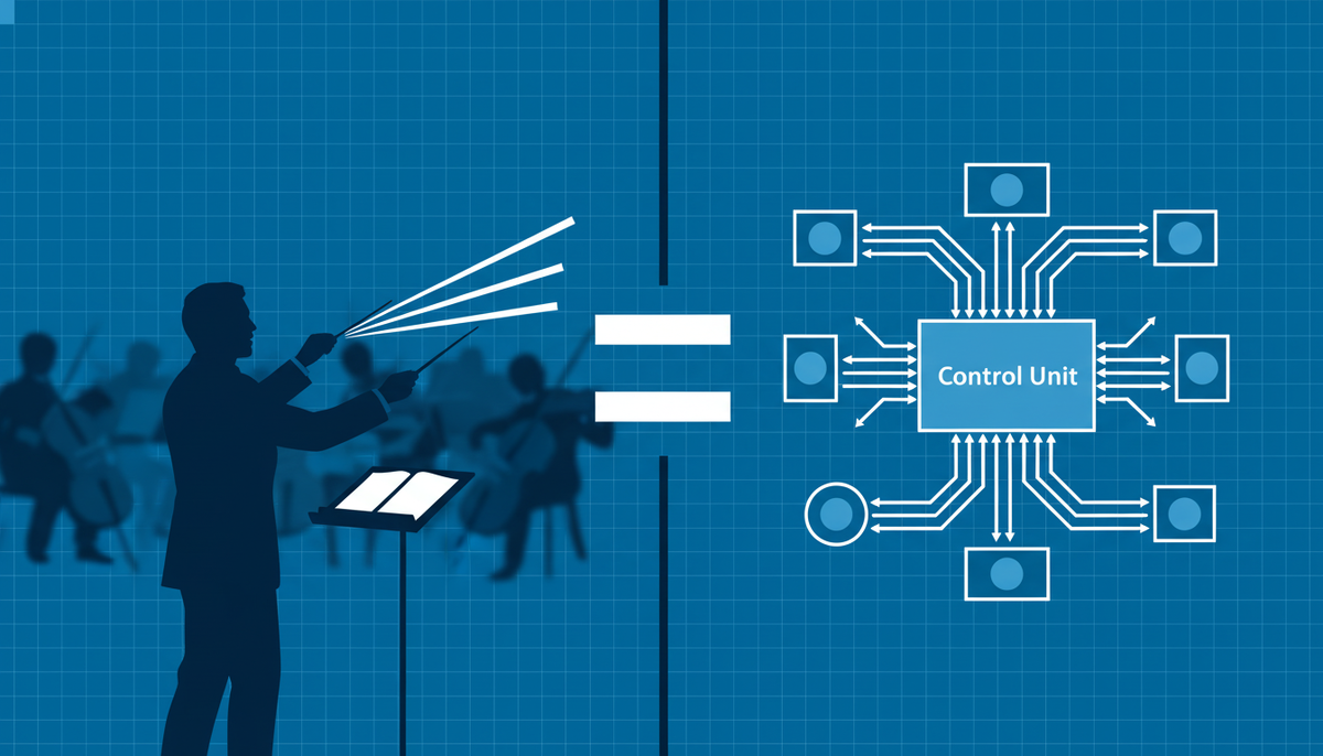 Дирижёр оркестра = Устройство управления процессора.