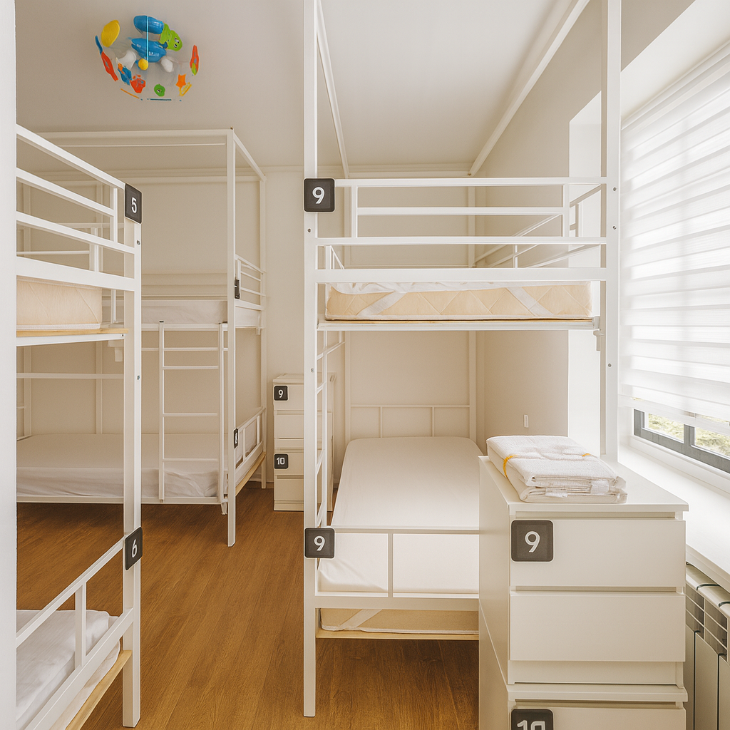 Комната с кроватями —  чистота и аккуратность.