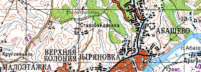 Фрагмент карты, 60-е годы.