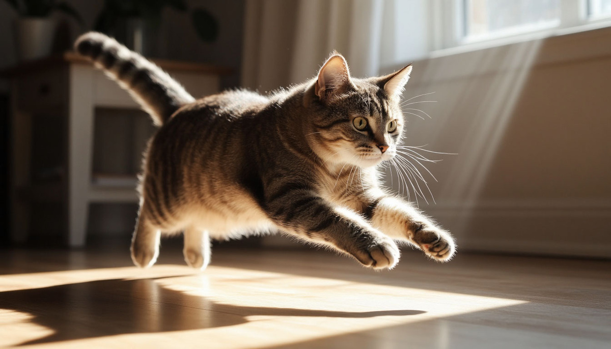 Игра с солнечным зайчиком — проявление охотничьих инстинктов кошки
