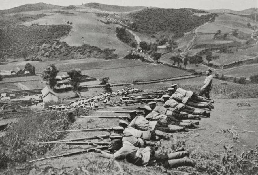 Русская пехота где-то в Манчжурии.