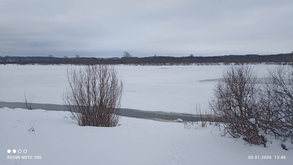 Река Вятка. 05 января 2026 года. Фото автора.