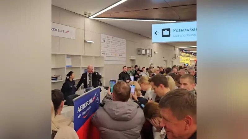    Очередь за багажом. Фото: life.ru.