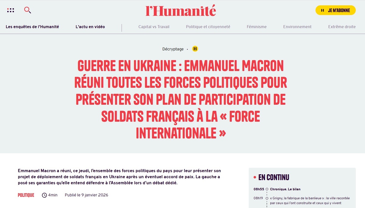    Фото: скриншот статьи L'Humanité.