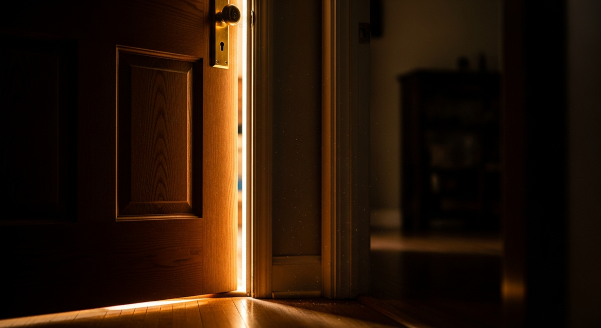 Приоткрытая дверь и свет