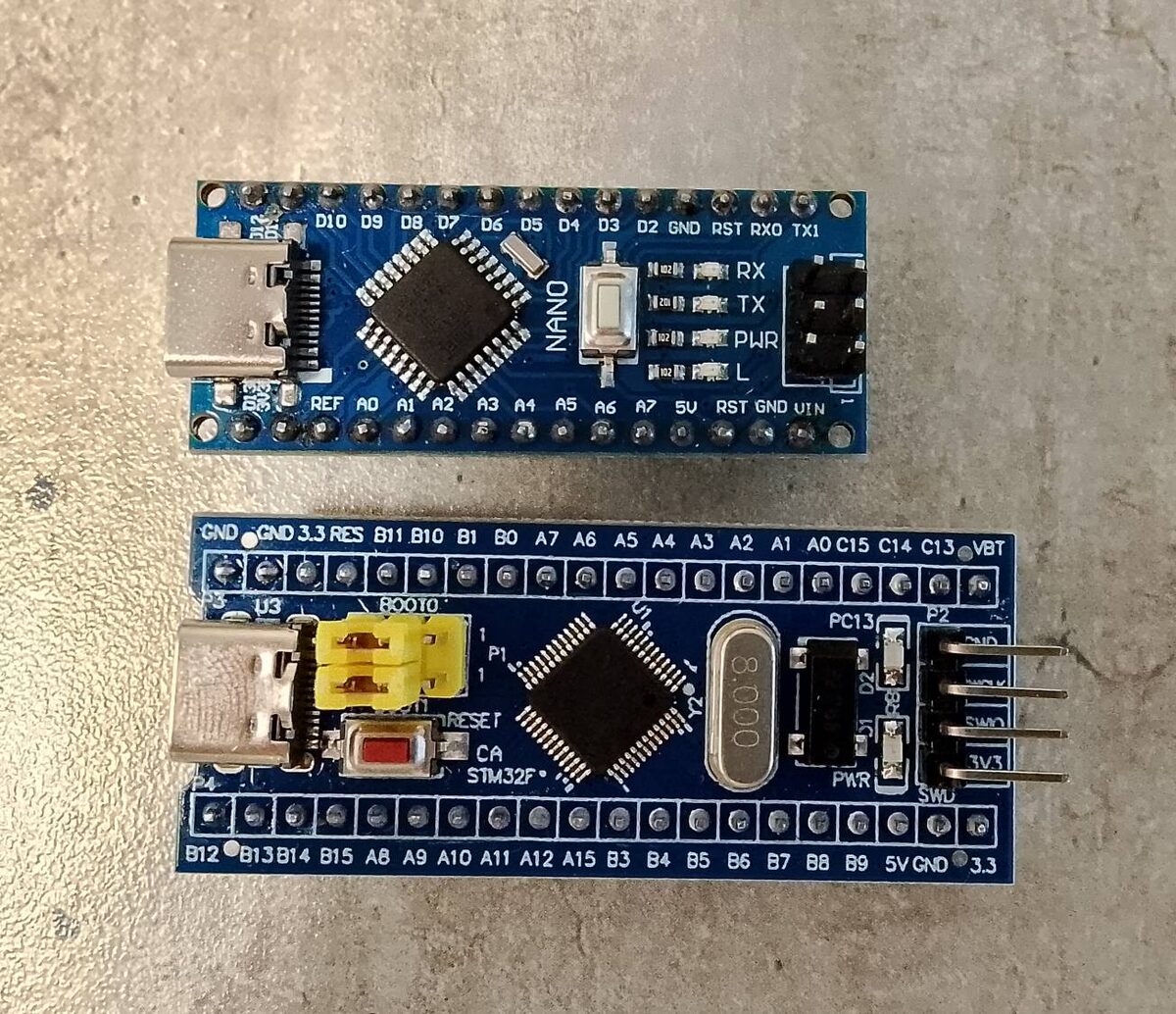 Arduino Nano vs STM32 Blue Pill