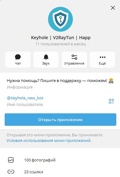 Открываем данного бота