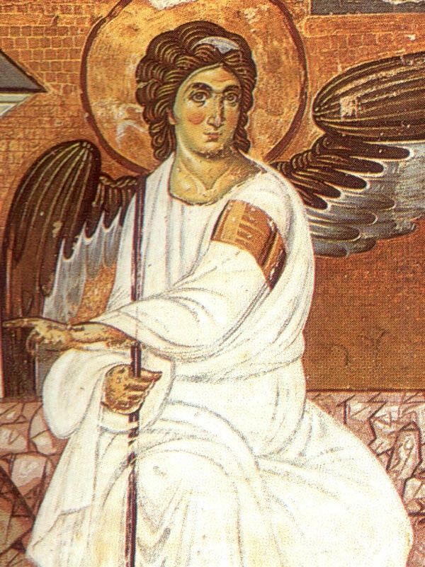 Белый ангел — фреска из церкви Вознесения сербского православного монастыря Милешева, XIII век.