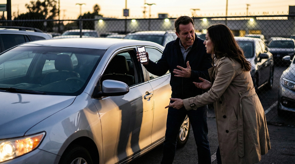 Клиент и менеджер спорят из‑за царапины у машины