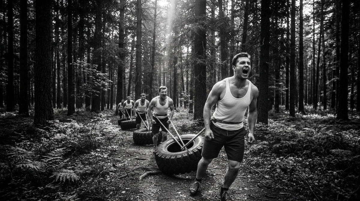 Гладиаторы на земле: Упражнение с баллонами