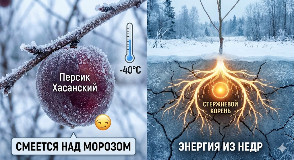 Персик Хасанский: Тот, кто смеется над морозом -40°C