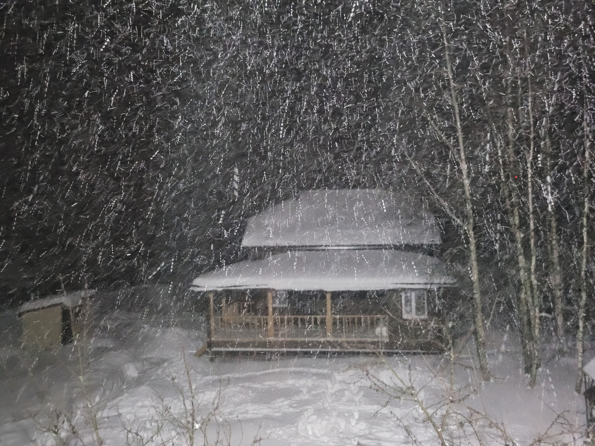 Вечерний снегопад.
