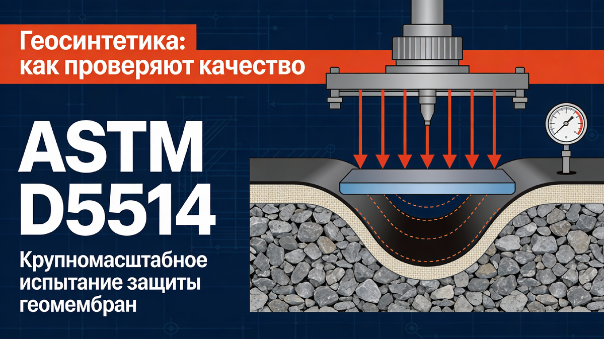 ASTM D5514 Стандартный метод для крупномасштабных испытаний геосинтетических материалов на гидростатический прокол