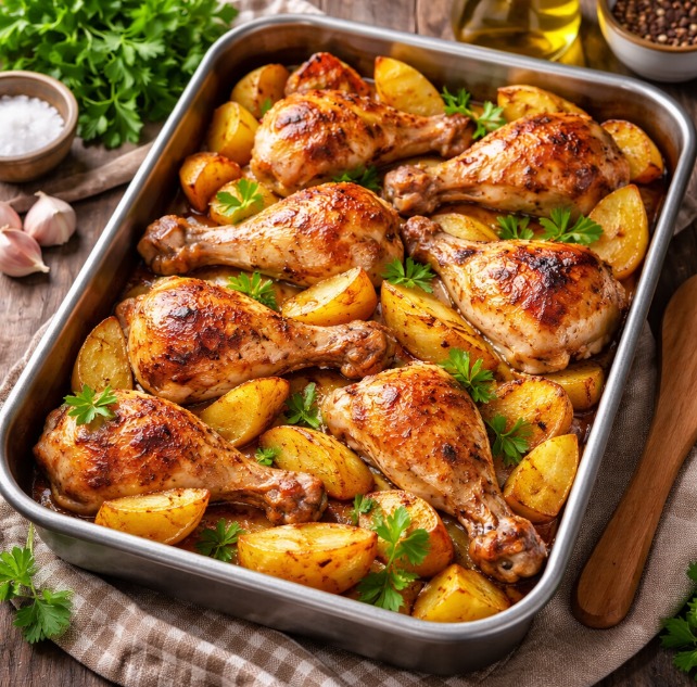 Курица с картошкой в духовке рецепты от Дарики
