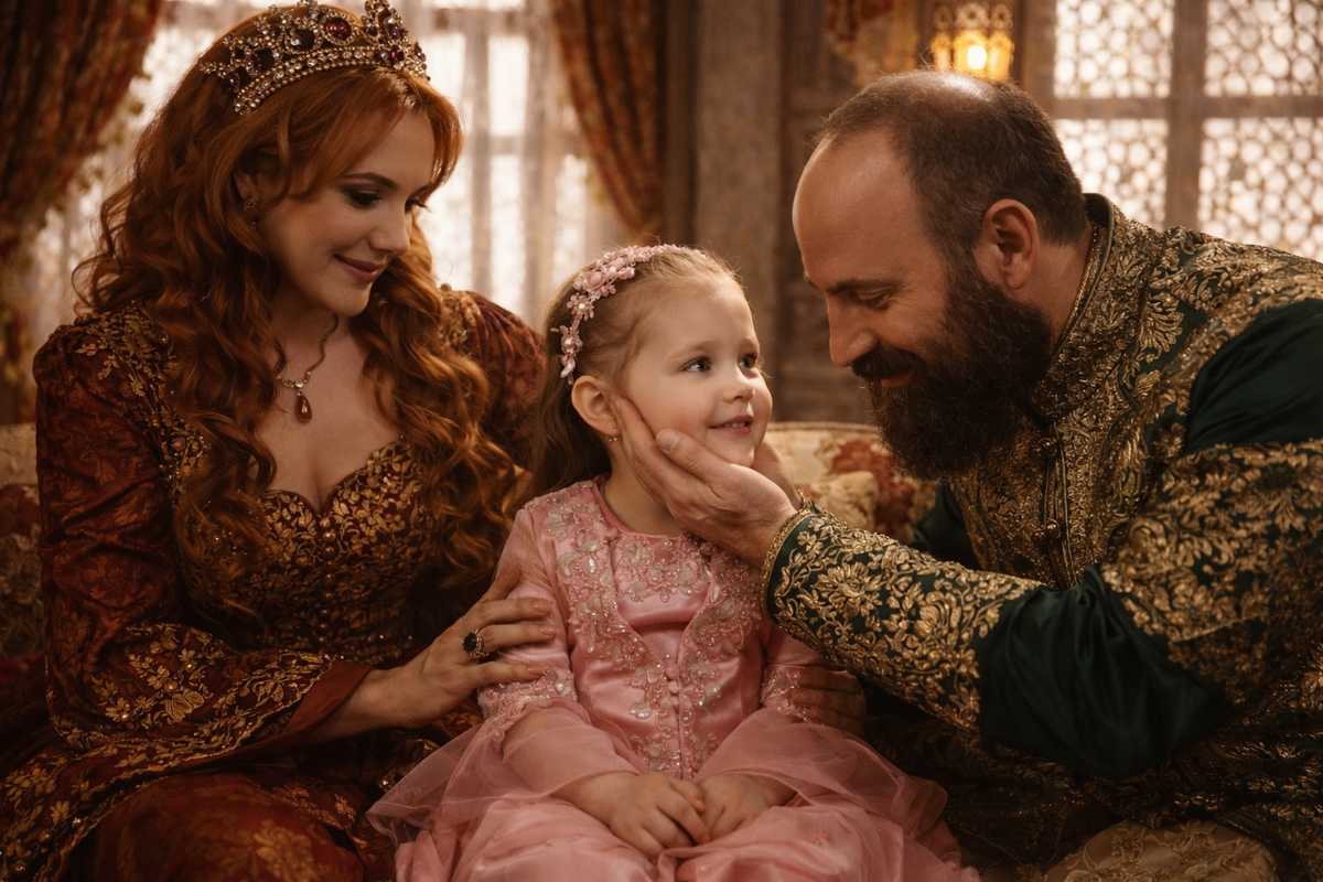 Экраный образ Михримах по обе стороны родители (Султан и Хюррем)