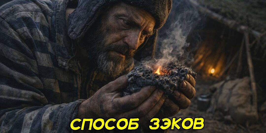 Охотник показал зоновский способ разведения огня в тайге. Древние люди даже так огонь не добывали