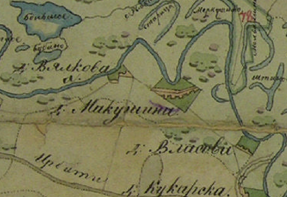 План Генерального Межевания Екатерины II . Фрагмент.