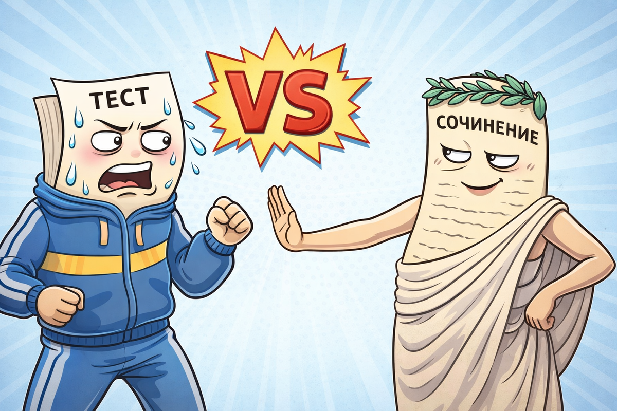 Пока тест нервничает, сочинение важно, но спокойно