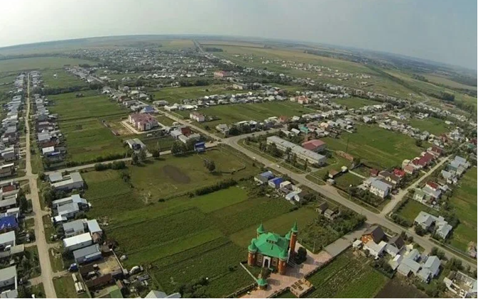 село Шыгырдан с высоты птичьего полета. Рисунок из из свободного доступа.