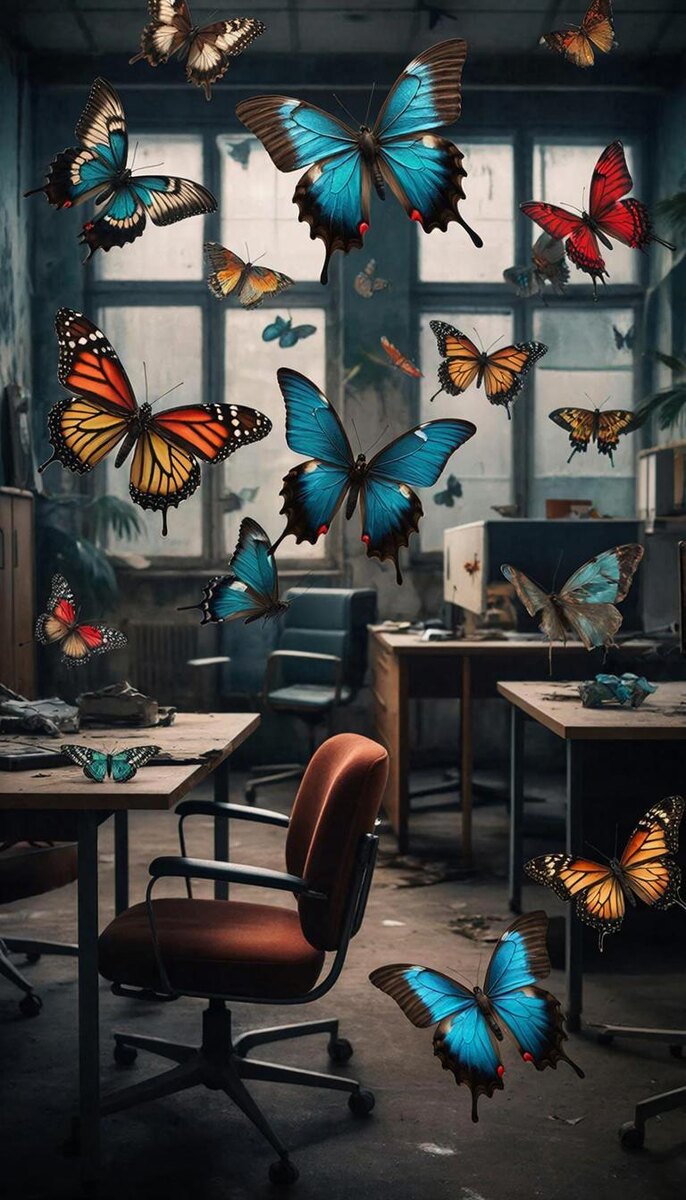 Бабочки, неизменный символ этого текста... (Картинка - Гигачат)