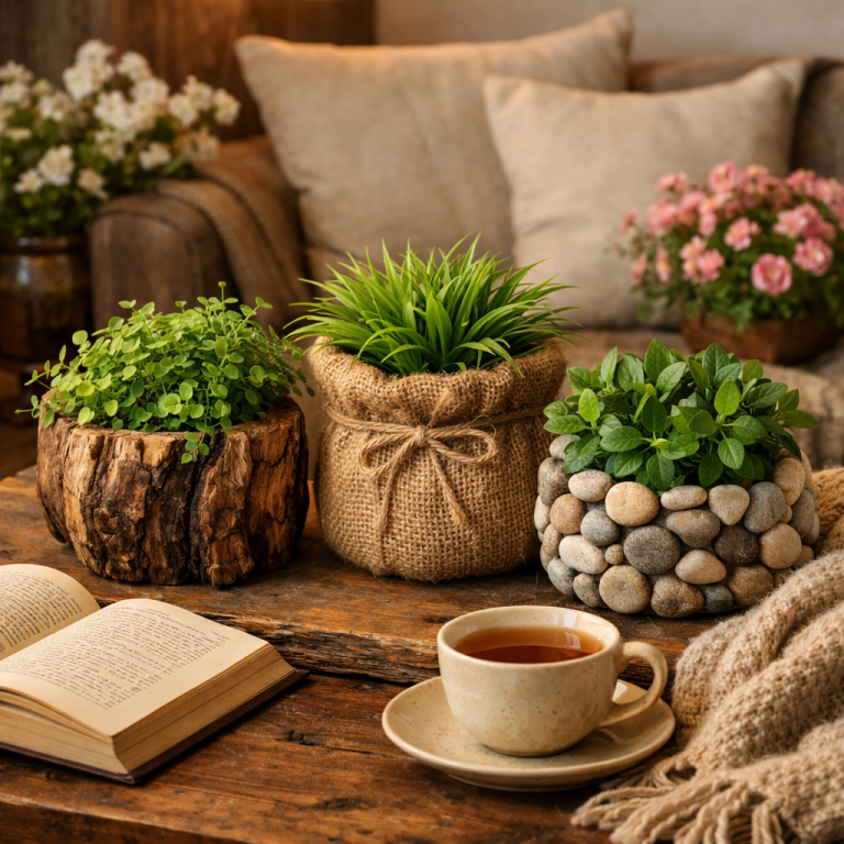    Как создать уют своими руками: 5 простых идей декорирования кашпо натуральными материалами Loza