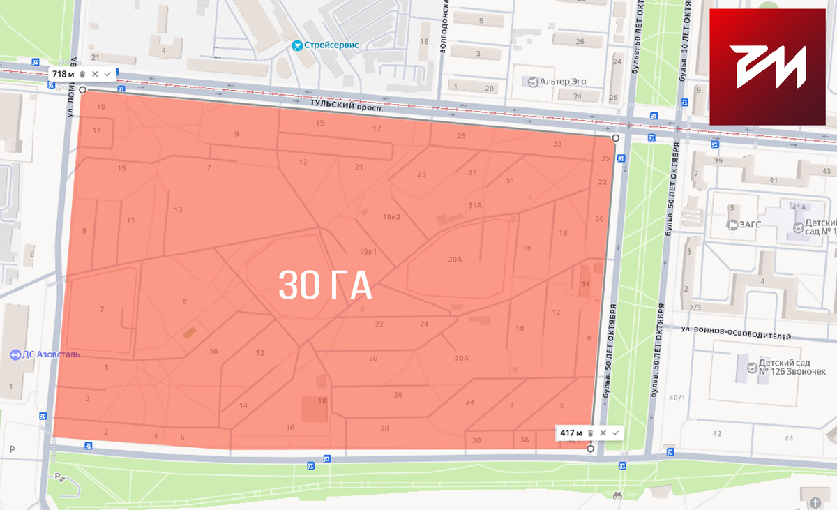 Характеристики перспективного земельного участка для реализации проекта КРТ