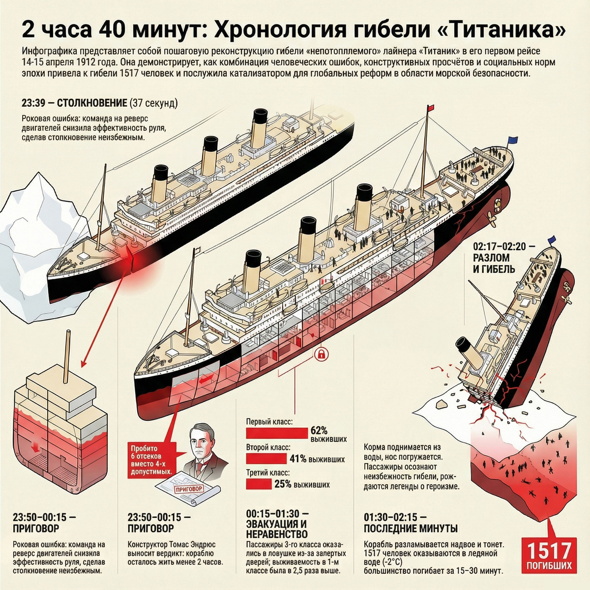 2 часа 40 минут: хронология гибели "Титаника"
