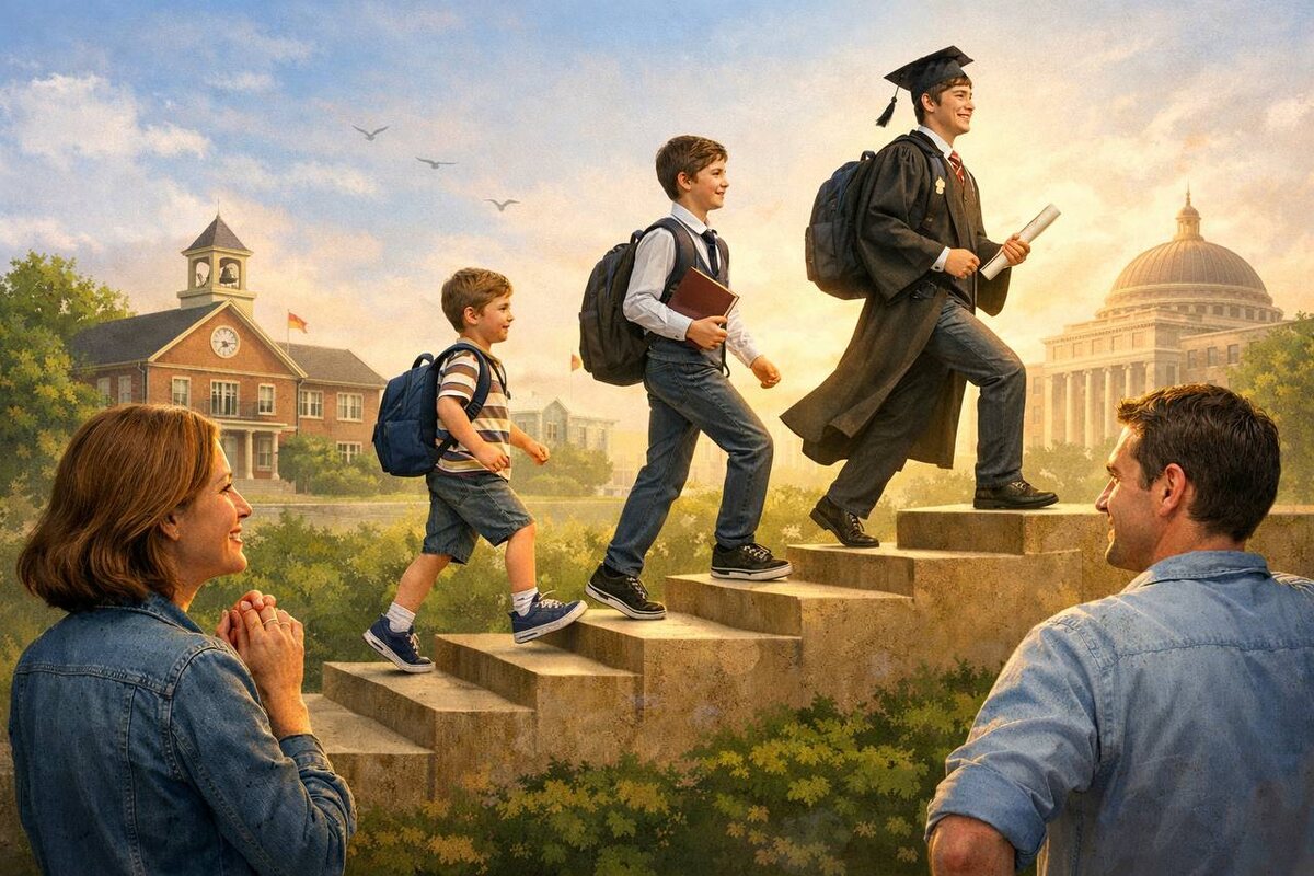 Путь от мальчика до студента.