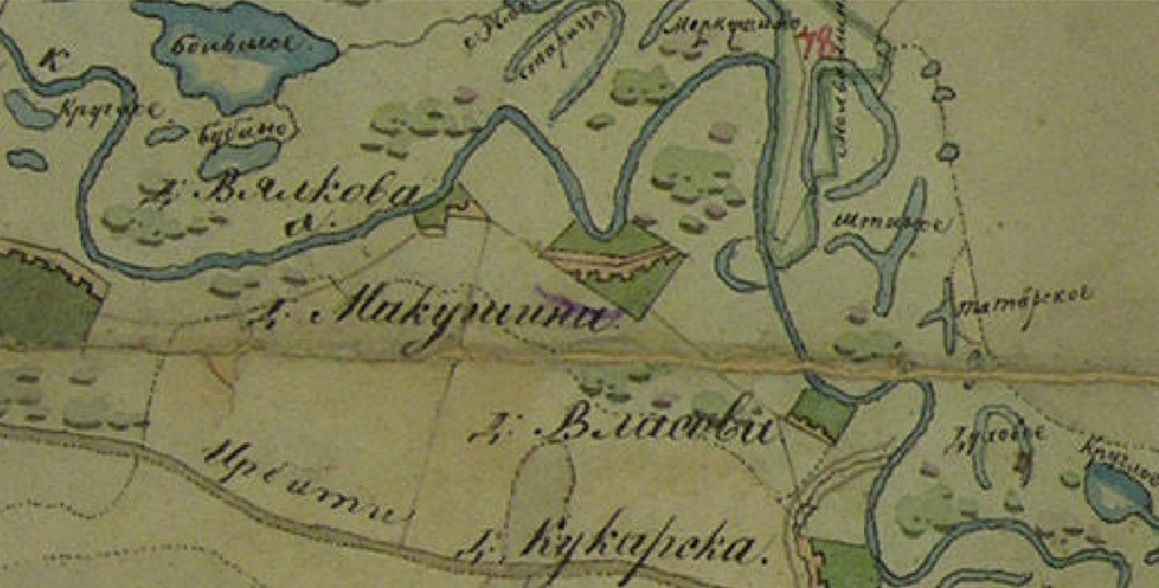 План Генерального Межевания Екатерины II . Фрагмент.