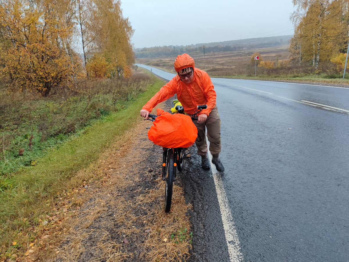 Велопоход в дождь
