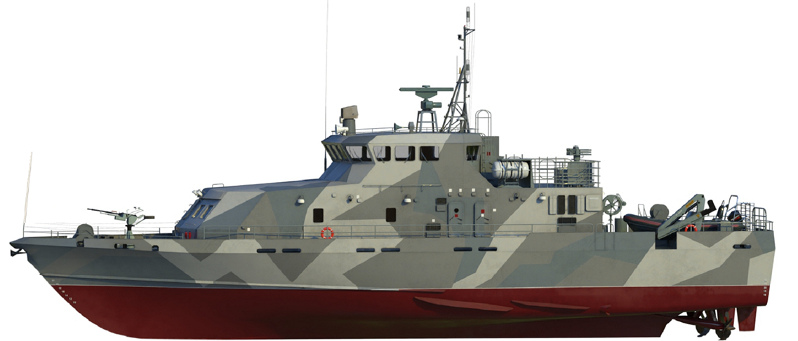 Водоизмещение стандартное - 138 т. полное - 142,6 т. Размеры: длина - 31,04 м, ширина - 7,4 м, осадка - 1,86 м. Скорость полного хода: 23 узла (43 км/ч). Дальность плавания: 200 миль (370 км.) на 16 узлах. Силовая установка: 2х1822 л.с. дизели MTU 12V2000M93, с 11 корпуса - 2х2215 л.с. дизеля TBD620V12), 2 дизель-генератора по 100 кВт. Автономность до 5 суток. Экипаж 6 человек (+ 14 человек дополнительно водолазы, бойцы ПДСС и так далее). Мореходность катера - до 4-х баллов. Для проведения работ на корме катера установлен кран-манипулятор.