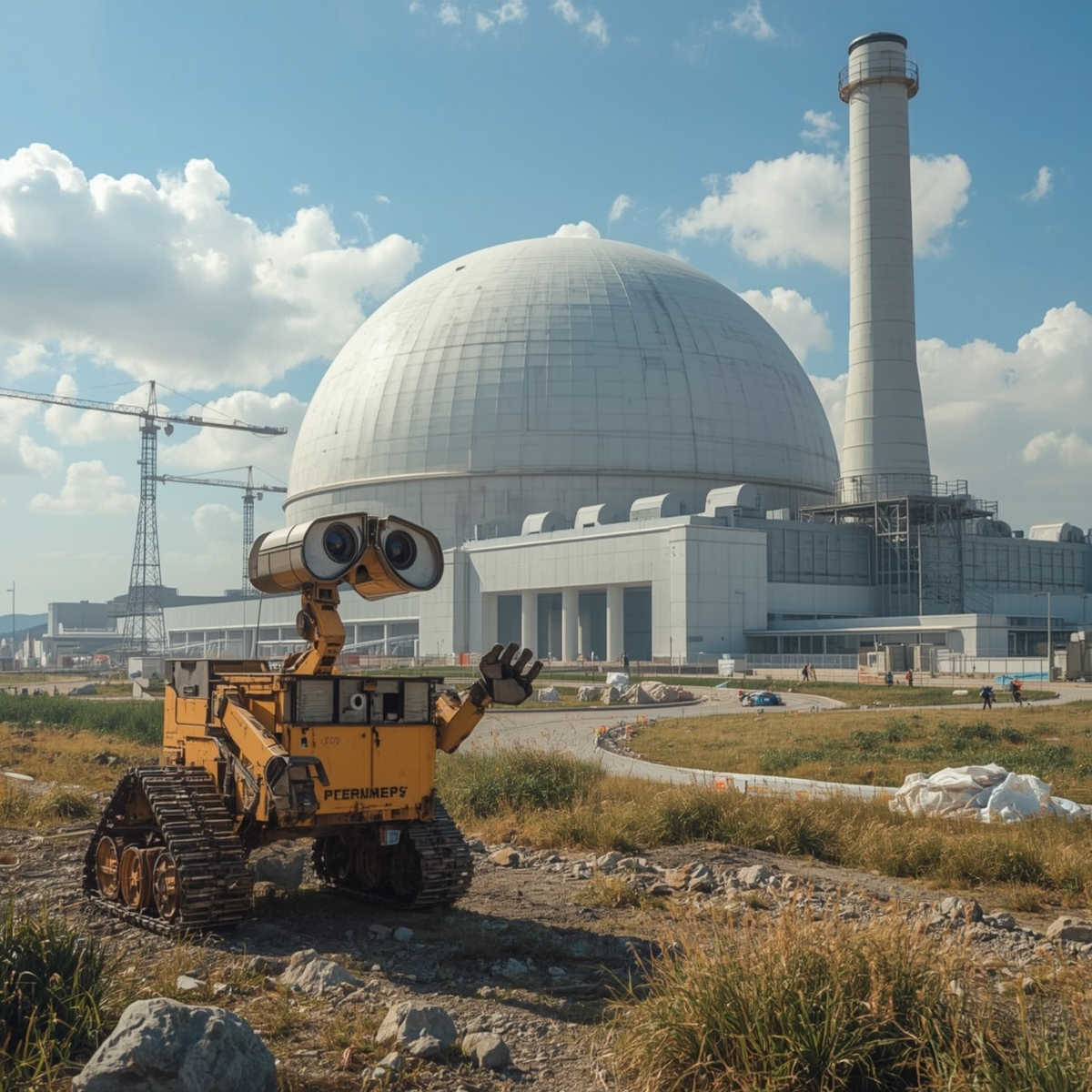 Робот грустит, глядя как остальные работают