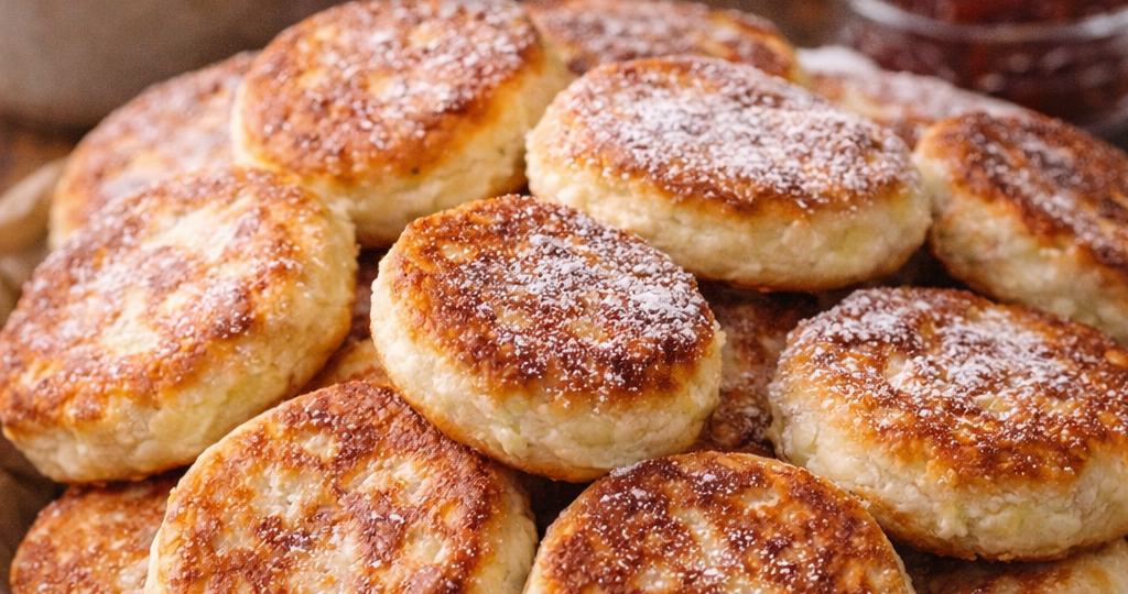 Оладьи “1 пачка творога”: смешала ложкой — и исчезли со сковороды! Оладушки самые пышные!