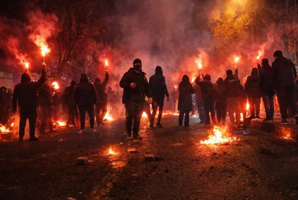 Мирные протестующие в Иране