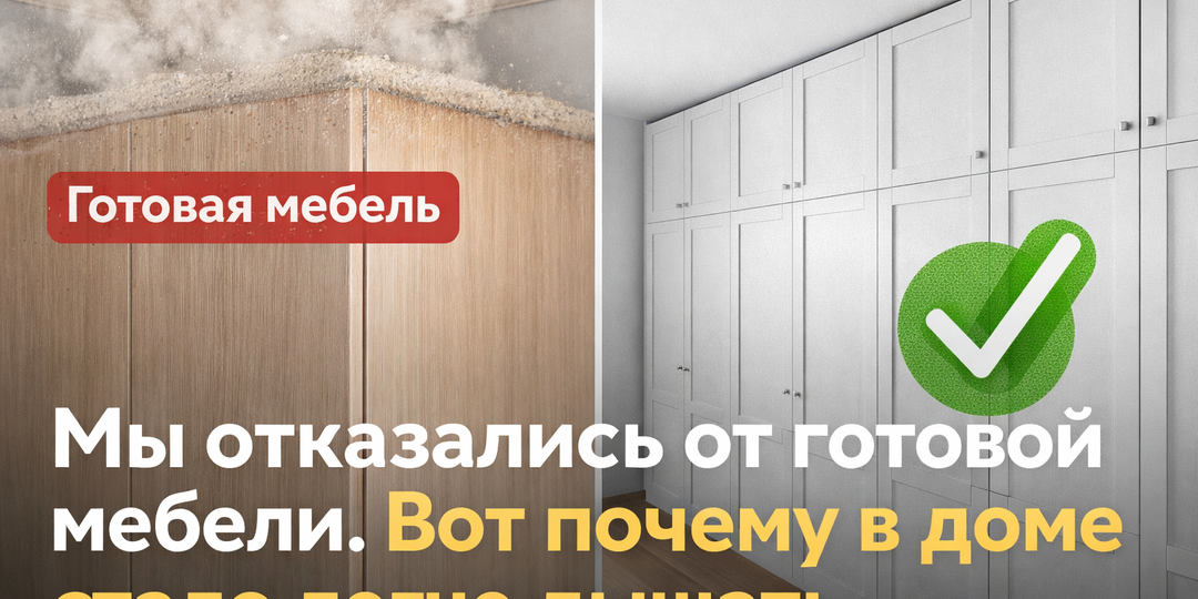 Готовая мебель — ошибка для частного дома с высокими потолками. Наш опыт