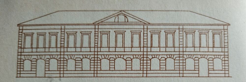 Большая Дмитровка, 18, в XIX веке, по архивным чертежам. Иллюстрация из книги Наталии Шестаковой "Прогулки по театральной Москве"