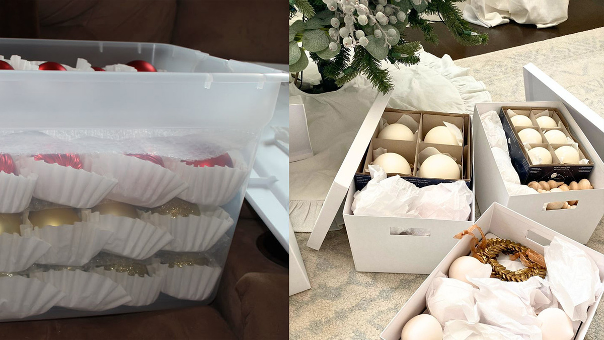 Упаковка новогодних украшений )