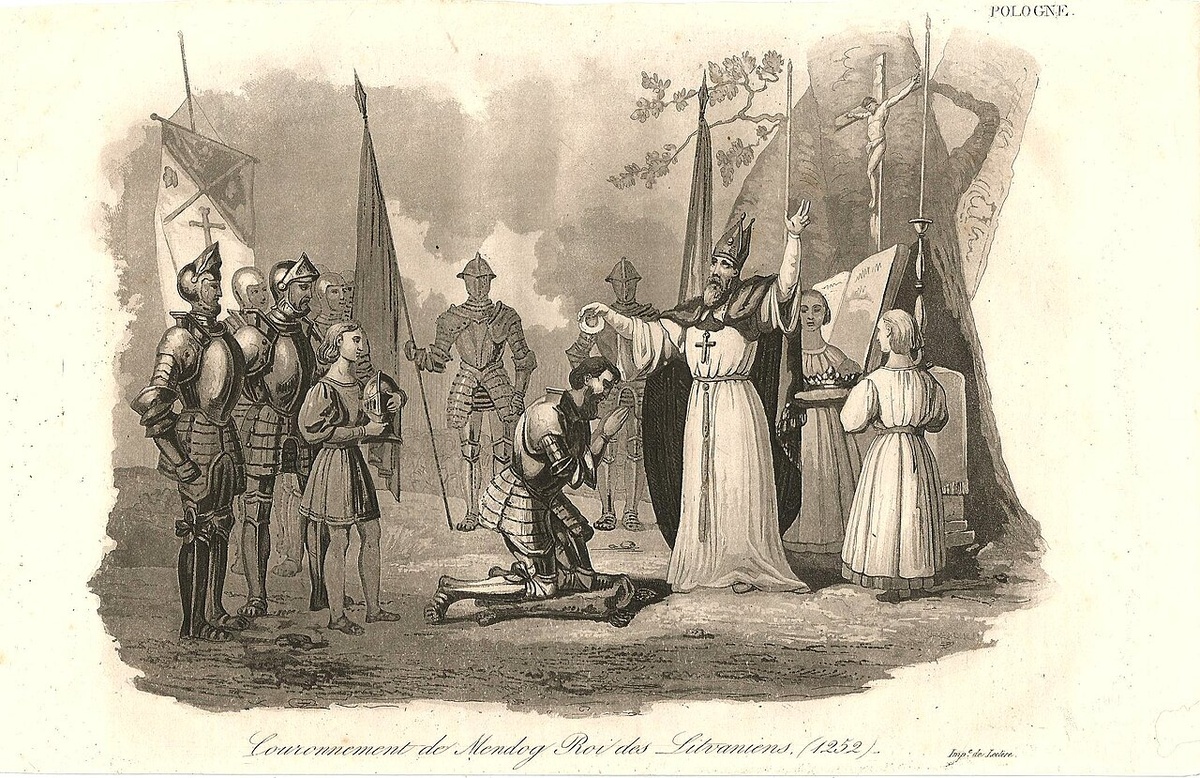 Коронация Миндовга. Гравюра из книги Леонарда Ходько «Полония», 1824