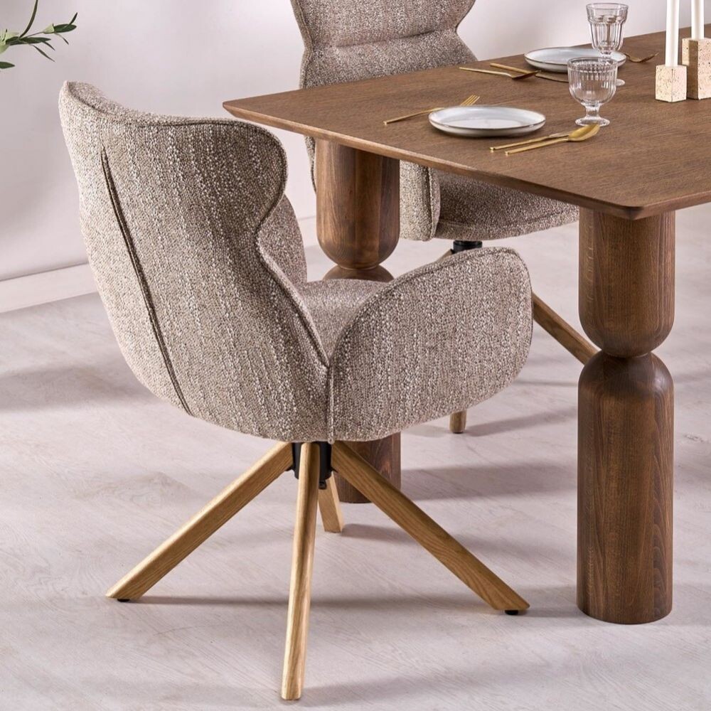 Стул кухонный Halmar K585 поворотный (темно-бежевый/дуб натуральный)