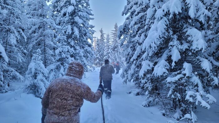 Даже в пятидесятиградусный мороз спасатели надеются, что человек сумел выжить в лесу /Фото: Служба спасения Республики Саха